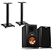 Klipsch Reference Premiere RP160M (Pair) Bookshelf Speakers with Sanus NF24B (Pair) Bookshelf Speaker Stands - Ebony