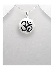 Om Colored Enamel Pendant Necklace In 92.5 Sterling Silver