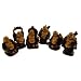 Set of 6 Imitation Redwood (Resin) Buddhas - With Gold Colored Paint