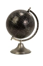 Executive Black and Silver Desktop Globe with Nickel Finish Base 13"
