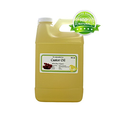 Castor Oil Pure Organic Cold Pressed Virgin by Dr.Adorable 64 Oz/2 Quarters