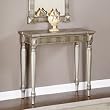 Masterpiece Silver Console Table Matte Silver with Gold Brushed Borders By Powell Furniture