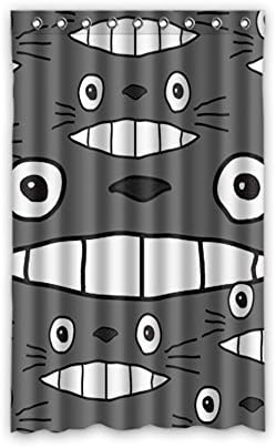 DONGMEN My Neighbor Totoro Grey Ployester Window Curtain 50"x84" One Piece Perfect for Living Room Bedroom Bathroom Kitchen and Kids' Room