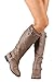 Top Moda Women's Knee High Riding Mid Calf Combat Boots