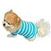 Binmer(TM)New Cute Dog T-Shirt Clothes Lapel Stripe Cotton Puppy Pet Dog Clothes Summer Spring Hot (SkyBlue, M)