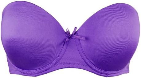 Eda2000 Women's Bra Push Up Silicon Non-slip (32B, Purple)