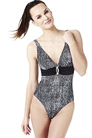 Spotted Gold Trim Padded Swimsuit