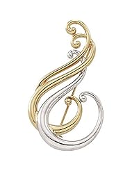 14K Two-Tone Gold Brooch -- LIFETIME WARRANTY