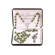 St. Patrick Rosary with Green Glass Shamrock Beads and Silver-Plated Celtic Cross