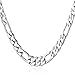 U7 Jewelry Men Necklace 18K Gold Plated/Black Gun/Stainless Steel Figaro Chain,5mm-12mm,18