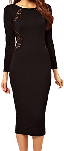 Egelbel Women Elegant Long Sleeve Sexy Lace Bodycon Dress