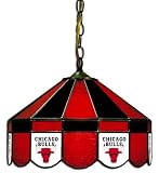 Imperial Chicago Bulls Licensed 16-Inch Diameter Stained Glass Pub Light