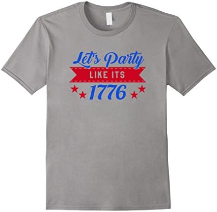 Men's America USA Tees: Let's Party Like It's 1776 T-Shirt Medium Slate