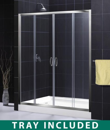 DreamLine Complete Shower Stall SHTRDR-32600-11-01. 32'' x 60'' x 72'', Center Drain, Clear Glass, Chrome