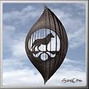 SIBERIAN HUSKY Circle Swirly Metal Wind Spinner