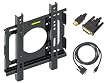 Pyle Great Flat Wall Mount & Cable Package for Home/Office/Schools/Public -- PSW446F 10" to 32" Flat Panel Tv Wall Mount + PHDMDVI6 6FT HDMI Male to DVI Male Cable.