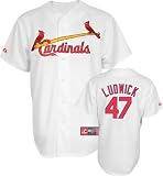 Ryan Ludwick Jersey: Adult 2010 Majestic Home White Replica #47 St. Louis Cardinals Jersey - Small