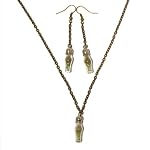 Peridot Set 01 Earrings Necklace Green Gemstone Moss Vial Antiqued Chain Jewelry