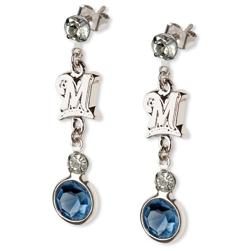MLB Milwaukee Brewers Crystal Logo Earrings