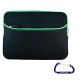 Gizmo Dorks (Black with Green Trim) Dual Pocket Zipper Laptop Carrying Case ....