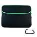 Gizmo Dorks (Black with Green Trim) Dual Pocket Zipper Laptop Carrying Case Sleeve (Checkpoint Friendly) with Carabiner Key Chain for the Apple MacBook Pro (13.3 Inch Display)