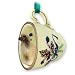 Afghan Hound Green Holiday Tea Cup Dog Ornament - Brown