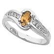 14K White Gold Spessartite Garnet and Diamond Ring
