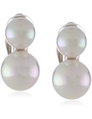 Majorica 8 and 10 mm White 2 Pearl Clip-On Earrings