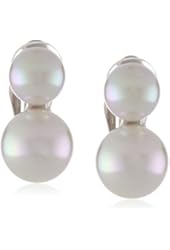 Majorica 8 and 10 mm White Two Simulated-Pearl Clip-On Earrings