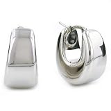 18K Polished Oval Hoop Earrings