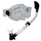 Snorkeling Scuba Dive Side-View Edgeless Mask Dry Snorkel Gear Set, Clear
