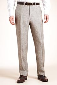 Collezione Pure Linen Straight Leg Flat Front Trousers
