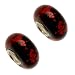 Acosta Beads - Red Murano Glass - Slide On & Off Bead Charms / Set of 2 (Sterling Silver Core)