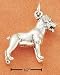 Animals Ch-1864 : Sterling Silver 3d Rottweiler Charm