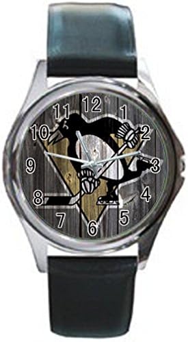 White wardrobe DIY pittsburgh penguins Unisex Round Metal Watch