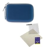 GTMax Blue Zipper Eva Pouch Carrying Case + Universal LCD Screen Protector for Samsung ST Series ST100