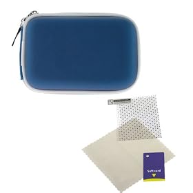 GTMax Blue Zipper Eva Pouch Carrying Case + Universal LCD Screen Protector for Canon PowerShot A2300, A2400 IS, A3400 IS, A4000 IS, ELPH 320 HS, ELPH 530 HS, ELPH 110 HS, ELPH 520 HS, S100, 310 HS, ELPH 510 HS, ELPH 500 HS, ELPH 300 HS, ELPH 100 HS, A2200, A3300 IS, SD4500 IS, S95, SD4000 IS, SD3500