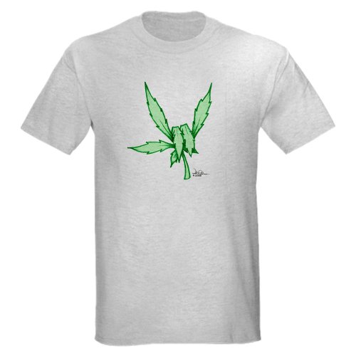 ILY Marijuana Leaf on Gray T-Shirt Marijuana Light T-Shirt by CafePress