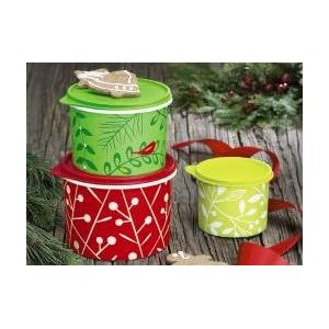 Tupperware Holiday Round Canister Set by Tupperware