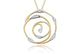 14K Yellow Gold Matte Brushed Satin Finish Pendant, Enhanced with Pave Set Diamonds, Sliding on a 16 Yellow Gold Cable-Chain.