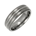 7mm Brushed Metal Titanium Ring With A Polished Band In The Center