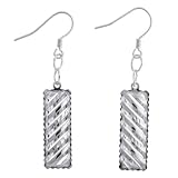 EXP Sterling Silver 3/4-Inch Wave Dangle Earrings