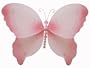 10" Medium Pink Crystal Butterfly Decorations - butterflies hanging nylon nursery bedroom girls room ceiling wall decor, wedding birthday party baby bridal shower