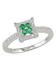 Sterling Silver Amethyst and Accent Diamond Ring (0.128 Cttw, G-H Color, I1-I2 Clarity)