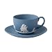 Wedgwood Jasper Classic 5-Ounce Teacup and Saucer, White on Pale Blue