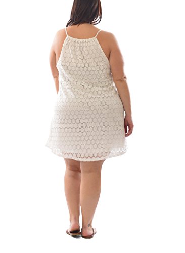 Rouge Collection Plus Size Womens Solid Crochet A Line Skater