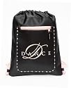 Girls Dance Tote Bag or Backpack - Satin Ribbon and Rhinestone Accents spell out the word DANCE! Style 1200