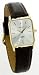 GENEVE Men's Solid 14 Karat Gold Watch with Brown Leather Strap. Model: GE-2279-SSBL
