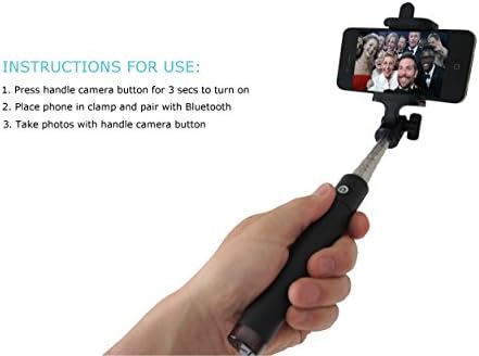 Selfie Stick by Tikitech, Selfie Shot Pro 2015 Model,Extendable Wireless Self-Portrait Monopod with Built-In Bluetooth Remote Shutter,One Piece U Shaped Holder for iPhone 6,iPhone 5,Samsung Galaxy S5