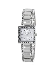 Caravelle by Bulova Womens 43L118 Bracelet Silver and Black Square Watch